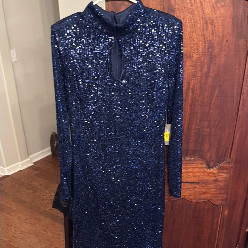 Vince Camuto Navy Sequin Dress